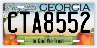 GA license plate CTA8552