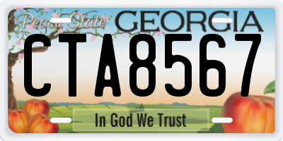 GA license plate CTA8567