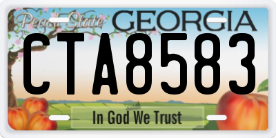 GA license plate CTA8583