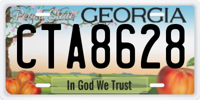 GA license plate CTA8628