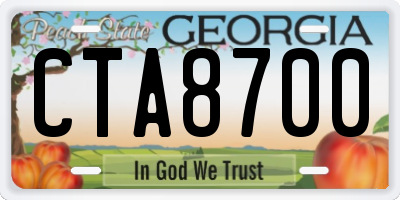 GA license plate CTA8700