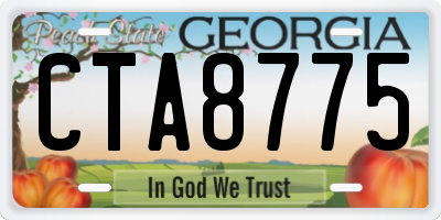 GA license plate CTA8775