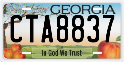 GA license plate CTA8837