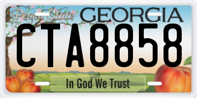 GA license plate CTA8858