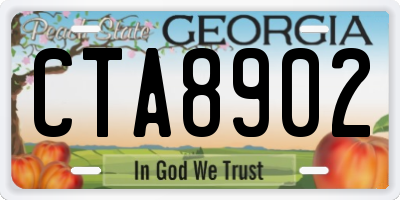GA license plate CTA8902