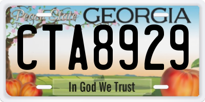 GA license plate CTA8929