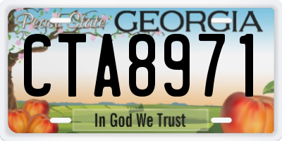 GA license plate CTA8971