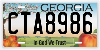 GA license plate CTA8986