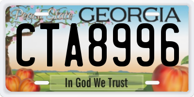 GA license plate CTA8996