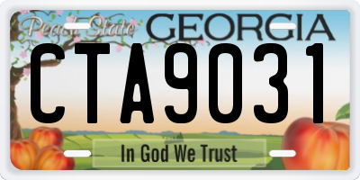 GA license plate CTA9031