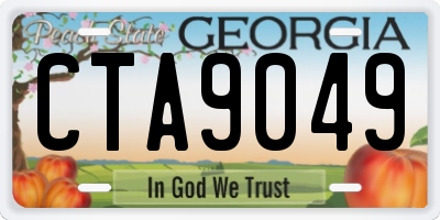GA license plate CTA9049