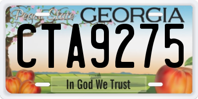 GA license plate CTA9275