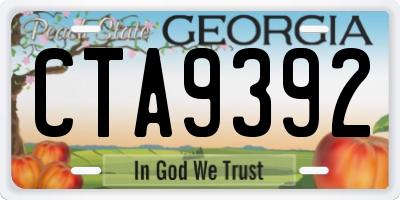 GA license plate CTA9392