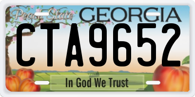 GA license plate CTA9652