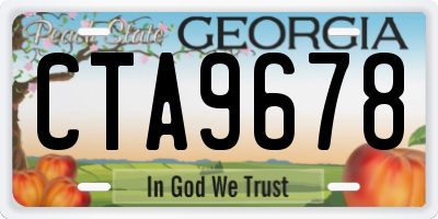 GA license plate CTA9678
