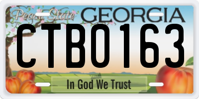GA license plate CTB0163