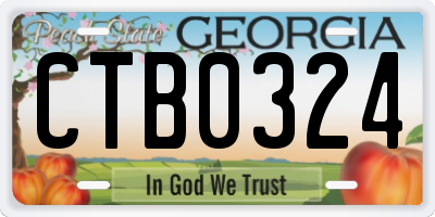 GA license plate CTB0324