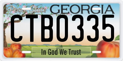 GA license plate CTB0335