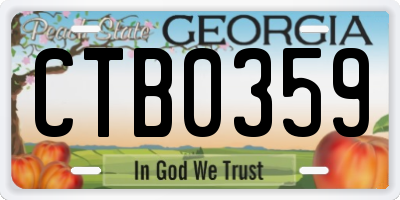 GA license plate CTB0359