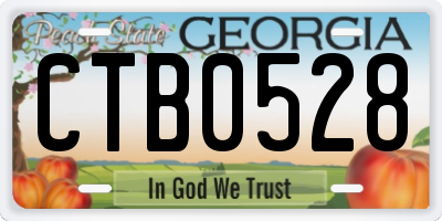 GA license plate CTB0528