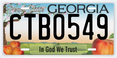 GA license plate CTB0549