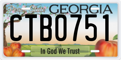 GA license plate CTB0751