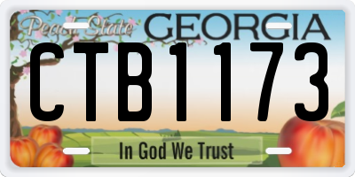 GA license plate CTB1173