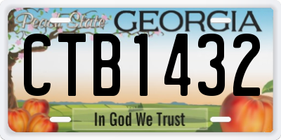GA license plate CTB1432