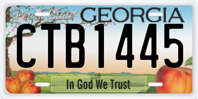 GA license plate CTB1445