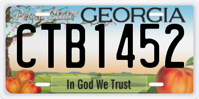 GA license plate CTB1452
