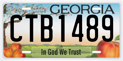 GA license plate CTB1489