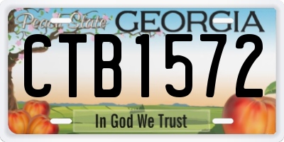 GA license plate CTB1572
