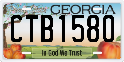 GA license plate CTB1580