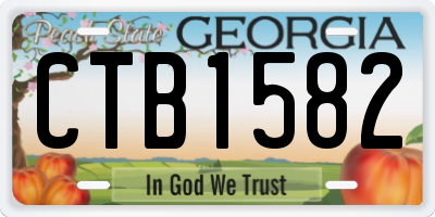 GA license plate CTB1582