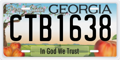 GA license plate CTB1638