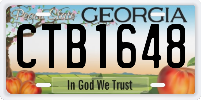 GA license plate CTB1648