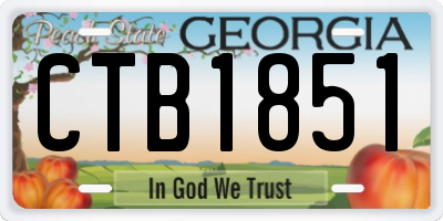 GA license plate CTB1851
