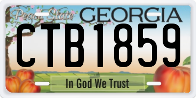 GA license plate CTB1859