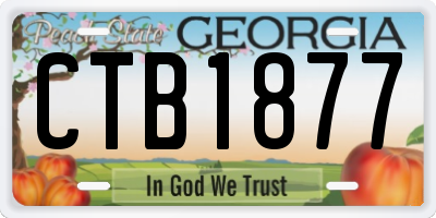 GA license plate CTB1877