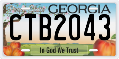 GA license plate CTB2043