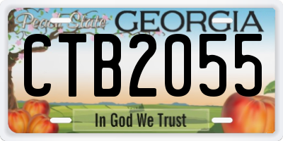 GA license plate CTB2055