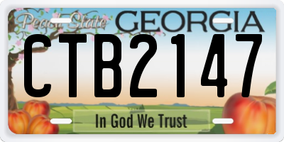 GA license plate CTB2147