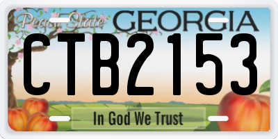 GA license plate CTB2153