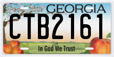 GA license plate CTB2161