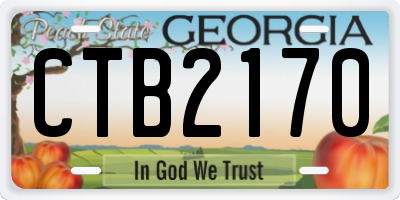 GA license plate CTB2170