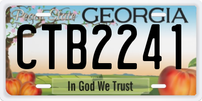 GA license plate CTB2241