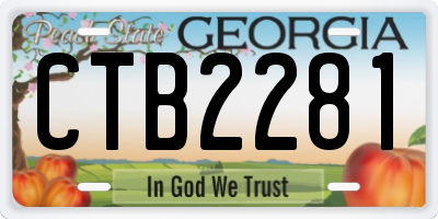 GA license plate CTB2281