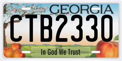 GA license plate CTB2330
