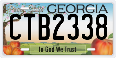 GA license plate CTB2338
