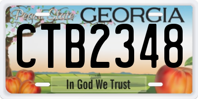 GA license plate CTB2348